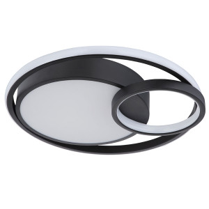 LED Deckenleuchte, Ring-Design schwarz-matt, weiß, L 40,5 cm