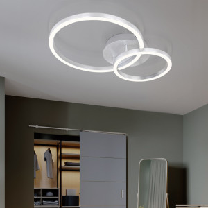 LED Deckenlampe, Kreisform, weiß, opal