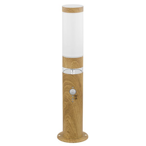 LED Sockellampe, Deko-Licht, Bewegungsmelder, Holz-Optik, H 50 cm