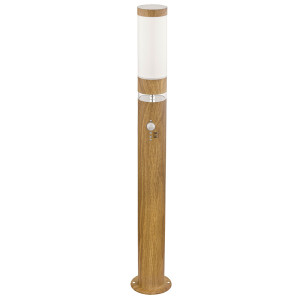 LED Sockellampe, Deko-Licht, Bewegungsmelder, Holz-Optik, H 80 cm
