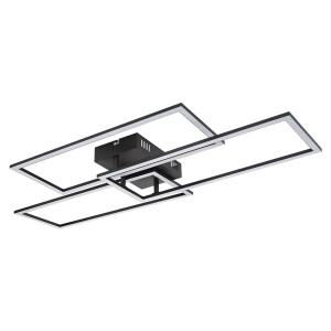 LED Deckenleuchte, schwarz-weiß, Fernbedienung, L 90 cm