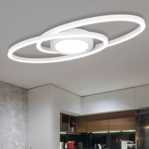 LED Deckenlampe, weiß, oval, Ring-Design, L 57 cm