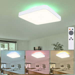 LED Deckenleuchte, CCT, mit RGB Backlight, weiß, opal, klar