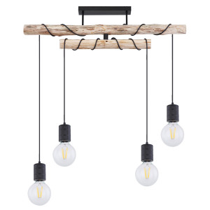 Pendelleuchte, Holz, Balken verstellbar, L 90 cm