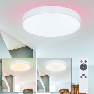 LED Deckenleuchte, Acrylkristalle, mit RGB Backlight, rund