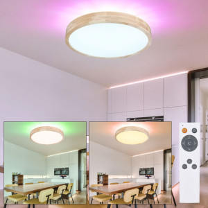 LED Deckenleuchte, CCT, mit RGB Backlight, natur, 48 Watt