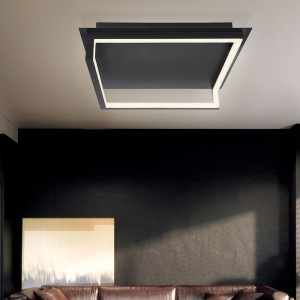 LED Deckenleuchte, quadratisch, schwarz, weiß, L 44 cm
