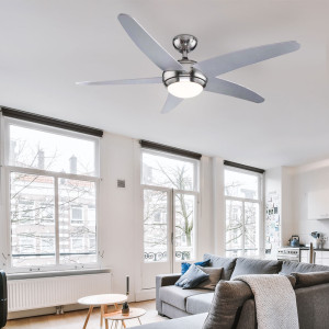 Deckenventilator mit Licht, Motor 55W, 3 Stufen, rechts-links Lauf, MDF