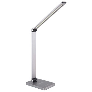 LED Tischleuchte, Wireless Charger, 5 Watt, grau, satiniert