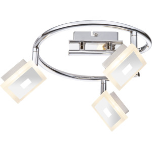 LED Strahler, satiniert, 3x LED á 5W inkl., Acryl, chrom