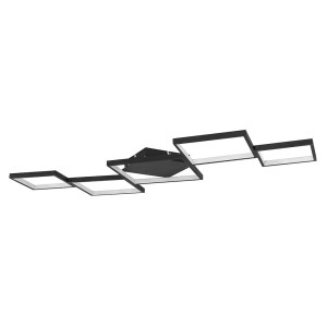 LED Deckenleuchte, schwarz, dimmbar, Fernbedienung, L 120 cm