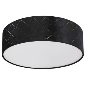 Deckenleuchte, schwarz, Samt, Dekorstanzungen, 35 cm