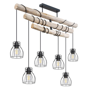 Pendelleuchte, Holz, Balken verstellbar, L 100 cm