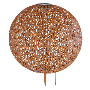 LED Solarleuchte, Kugel orientalisch, rost 40 cm