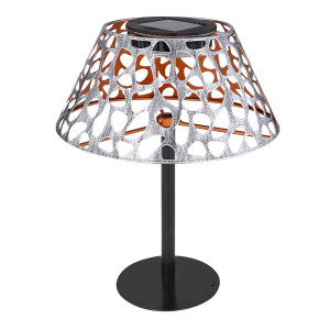 LED Solarleuchte, Loch Design, silber antik, gold, 20 cm