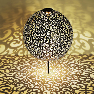 LED Solarleuchte, Kugel silber, orientalisch, 40 cm