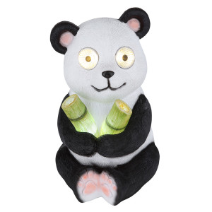 LED Solarleuchte, Panda Design, schwarz, weiß, H 29,3 cm