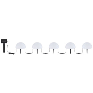 5er Set RGB LED Solarleuchten, Kugel, Farbwechsel, L 475 cm
