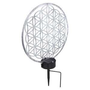 LED Solarleuchte, silber schwarz antik, Erdspieß, H 41 cm