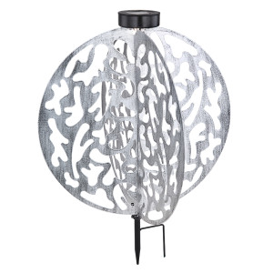 LED Solarleuchte, Erdspieß, silber antik, H 51 cm
