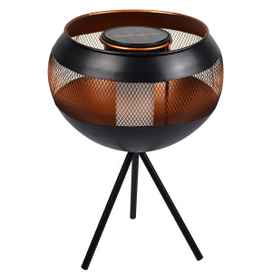LED Solarleuchte, Feuer-Effekt, schwarz-matt, rost, 22 cm
