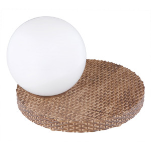 LED Solarleuchte, Kugel Design, Rattan Optik, H 17