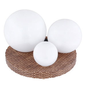 LED Solartischleuchte, Rattan Optik, Kugel Design 25 cm