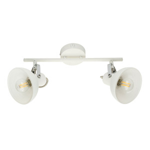 LED Wand- Deckenlampe, Glas, weiß, Chrom, schwenkbar