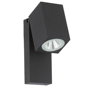 LED Wandleuchte, ALU, anthrazit, beweglich, H 17 cm, PROCCHIO