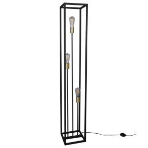 Stehleuchte, schwarz, Käfig, Höhe 153 cm