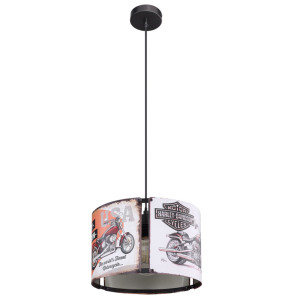 LED Hängeleuchte, Motorrad Design, H 122 cm