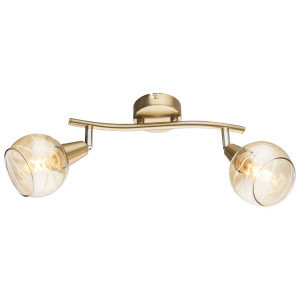 LED Deckenleuchte, Glas, gold, amber, schwenkbar, H 21,1 cm