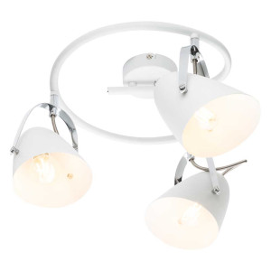 LED Deckenleuchte, Metall, Chrom, weiß, Spots beweglich