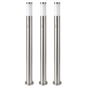 3x Stehleuchte silber, Bewegungsmelder, H 110 cm