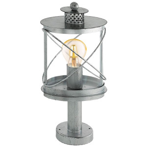 Sockelleuchte, silber antik, H 41 cm
