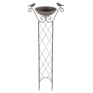 Vogeltränke, Rankhilfe, antik-braun, Erdspieß, H ca. 82 cm