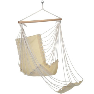Hängesessel, inkl. Fußablage, Baumwolle, beige, L 100 cm