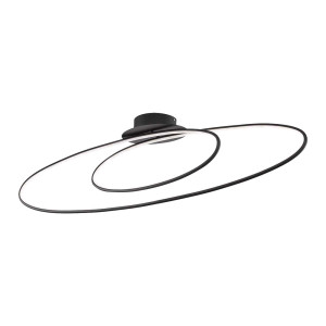 LED Deckenleuchte, dimmbar, Ringe Design schwarz 113,5 cm