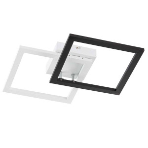 LED Deckenleuchte, schwarz-weiß, quadrat, L 34 cm