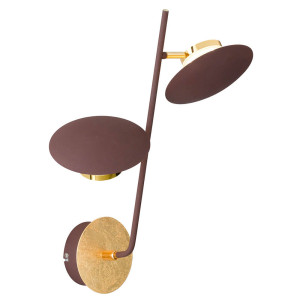 LED Wandleuchte, Gold, Spots verstellbar, H 46 cm