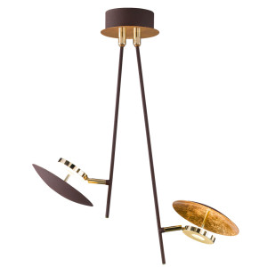 LED Deckenleuchte, Gold, Spots verstellbar, H 50 cm