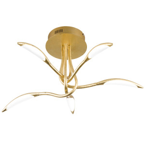 LED Deckenleuchte, gold patiniert, dimmbar, H 43,5 cm