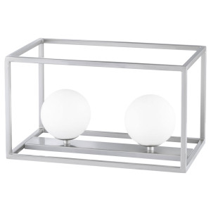 Tischleuchte, Käfig, silber, Kugeln, H 20 cm