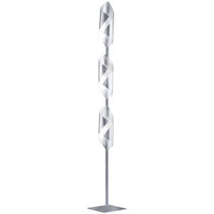 LED Stehleuchte, Metall silber, Fußschalter, H 142 cm