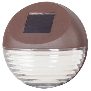 LED Solarleuchte, Zaun. rund, braun, 11 cm