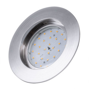 LED Einbauleuchte, silber, IP44, rund, D 14,5 cm