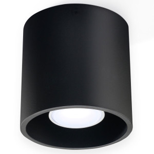 Aufbaulampe, Deckenleuchte, Aluminium schwarz, 10 cm