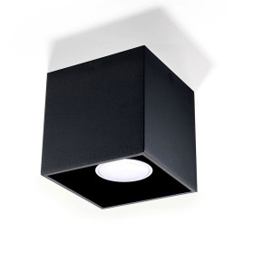Aufbaulampe, Deckenleuchte, Aluminium schwarz, L 10 cm