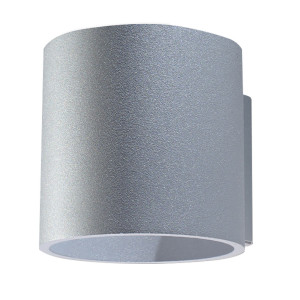 Wandleuchte, rund, Aluminium grau, 10 cm