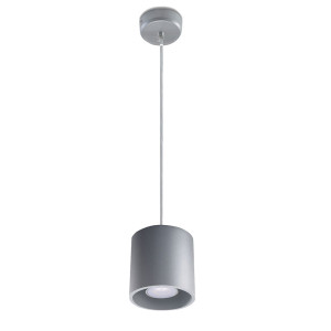 Pendelleuchte, Aluminium grau, H 80 cm